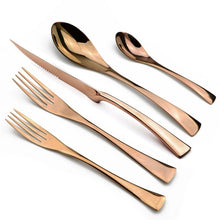 Load image into Gallery viewer, Gold Flatware Set Stainless Steel Tableware
