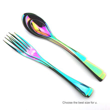 Load image into Gallery viewer, Gold Flatware Set Stainless Steel Tableware