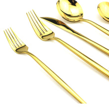 Load image into Gallery viewer, Royal 18/10 Stainless Steel 20-Piece Gold Cutlery