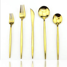 Load image into Gallery viewer, Royal 18/10 Stainless Steel 20-Piece Gold Cutlery