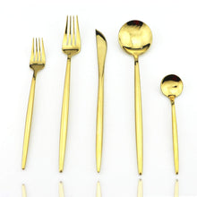 Load image into Gallery viewer, Royal 18/10 Stainless Steel 20-Piece Gold Cutlery