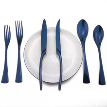 Load image into Gallery viewer, Shiny Blue Cutlery Stainless Steel Dinnerware