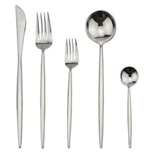 Load image into Gallery viewer, Luxury Black Rainbow Dinnerware Tableware Set Stainless Steel