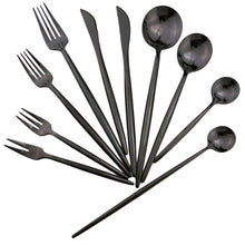 Load image into Gallery viewer, Luxury Black Rainbow Dinnerware Tableware Set Stainless Steel