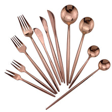 Load image into Gallery viewer, Luxury Black Rainbow Dinnerware Tableware Set Stainless Steel