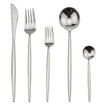 Load image into Gallery viewer, Luxury Black Rainbow Dinnerware Tableware Set Stainless Steel