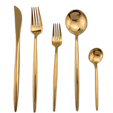 Load image into Gallery viewer, Luxury Black Rainbow Dinnerware Tableware Set Stainless Steel