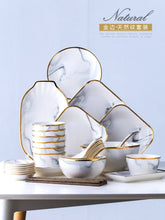 Load image into Gallery viewer, Nordic Wind Ceramics Marble Tableware Set