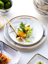 Load image into Gallery viewer, Nordic Wind Ceramics Marble Tableware Set