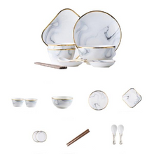 Load image into Gallery viewer, Nordic Wind Ceramics Marble Tableware Set