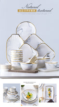 Load image into Gallery viewer, Nordic Wind Ceramics Marble Tableware Set